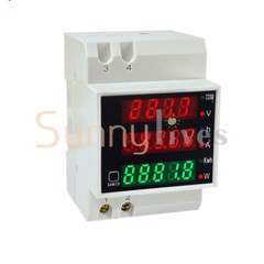 D52-2047 DIN Rail Type Digital AC Voltmeter Ammeter Power Meter AC 80-300V 100A