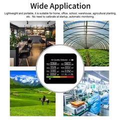 Portable 9-in-1 Air Quality Monitor PM2.5/1.0/10 CO2/TVOC/HC HO Wide Application