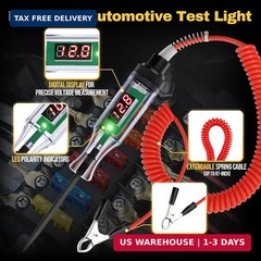 Enhanced Automotive Test Light, 3V-48V Digital Fuse Tester with Automatic Bidire