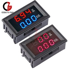 DC 100V 1A Voltmeter Ammeter Dual Blue&Red Red&Red LED Digital Volt Meter Gauge