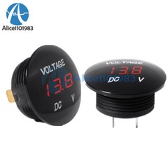 1-10PCS DC12V-24V LED Panel Digital Red Voltage Meter Voltmeter for Motorcycle