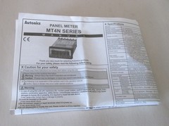 AUTONICS MT4N-AV-E0 1/32 Din Digital Panel Meter, 11Y504, AC Volt Relay out