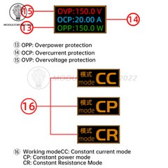 DC 12V 2.4 Inch Color Screen CNC Electronic Load Tester DC 0~150V 20A 150W NTC