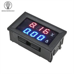 DC 100V 50A Voltmeter Ammeter Blue&Red LED Dual Digital Volt Amp Meter Gauge