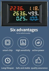 AC 40-300V 0-100A HD LCD Digital Voltmeter Ammeter Power Factor Energy Meter