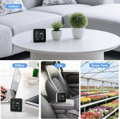 Indoor Air Quality Monitor – CO2, VOC, PM2.5 & PM10 Tester with Humidity Sensor
