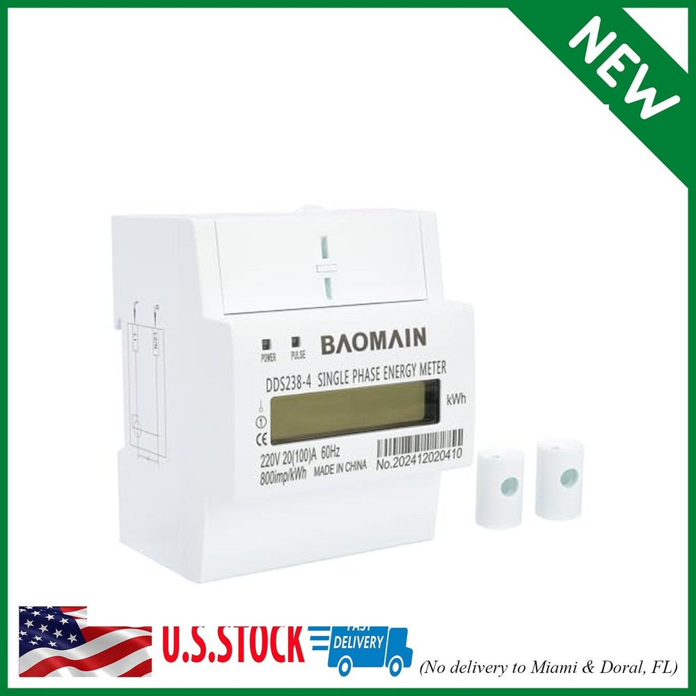 Baomain DDS238-4 DIN Rail Single Phase Kilowatt Hour kwh Meter Meter 220V 20A (1