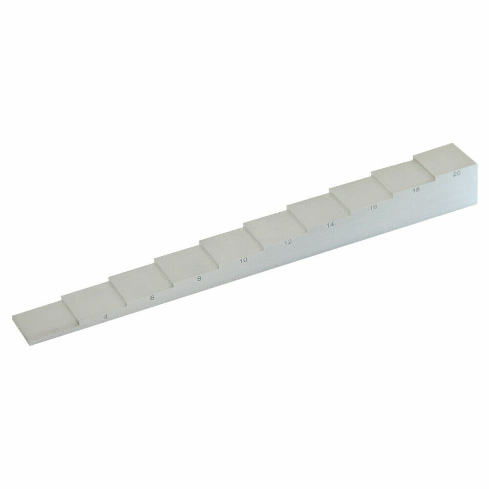 10 Step Calibration Test Block with NDT 2mm-20mm 304 Stainless Steel