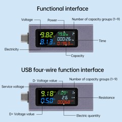 USB Type-C Digital Display Power Tester Voltage Current Capacity Meter DC4.5~50V
