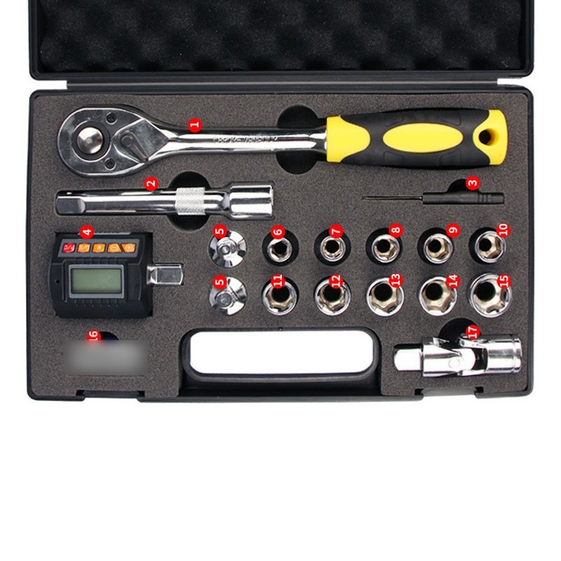 ZNT-30 Torque Gauge Tester Kit w/ Ratchet Wrench 1/2″ Adapter & 1/2″ Sockets