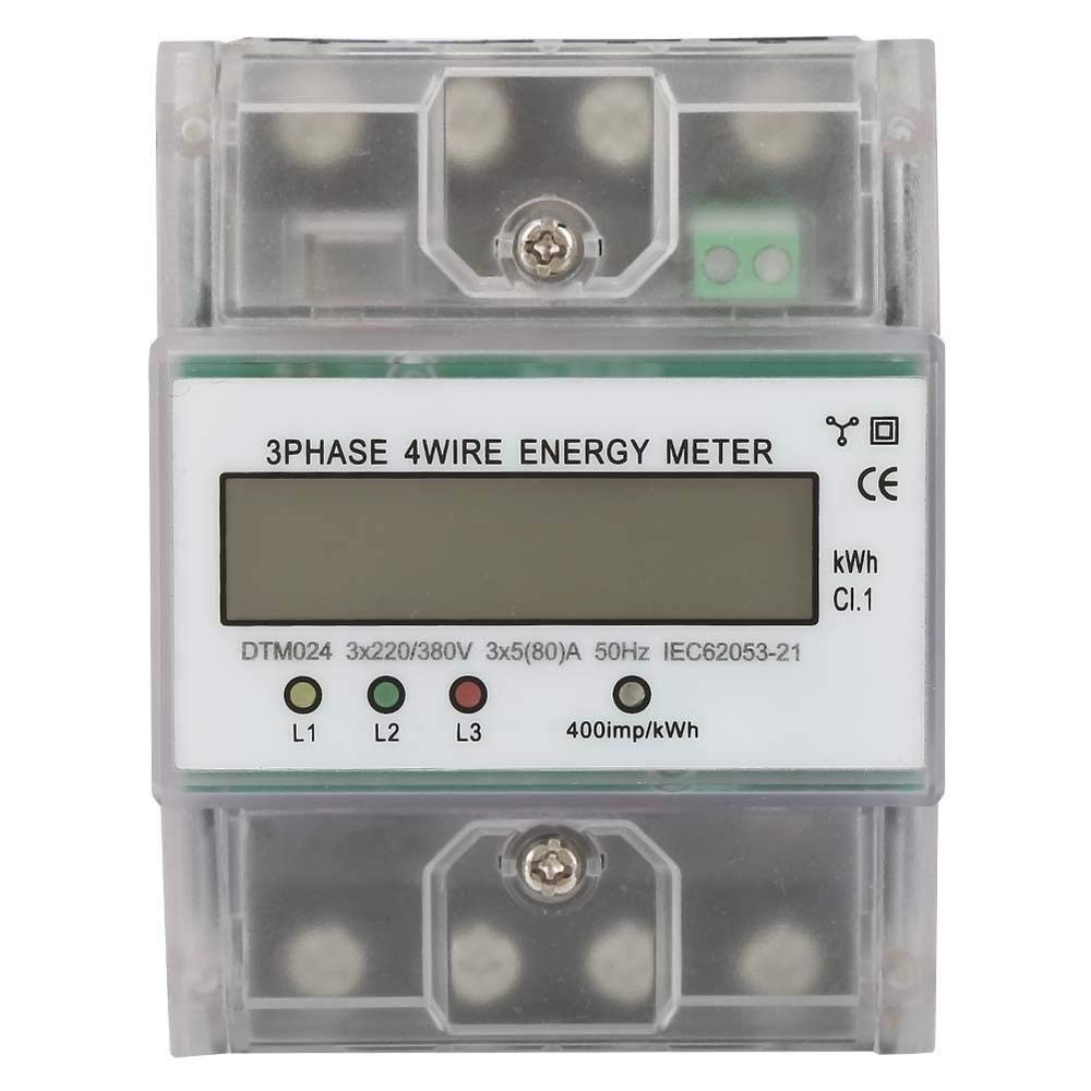 Three Phase 4P KWh Meter 220/380V 5-80A Digital Electric Power Consumption Mo…
