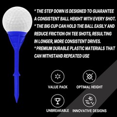 Golf Tees 83mm Durable Plastic 50/100 Pieces, Golf Tees Plastic Long…