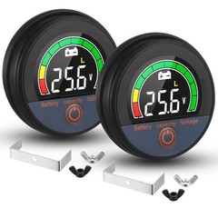 2 Set 12V 24V 48V 60V 84V Battery Monitor with Alarm LCD Digital Display Golf…