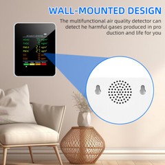 6 in 1 Air Quality Monitor PM CO2 Meter Carbon Dioxide Level TVOC HCHO Detector