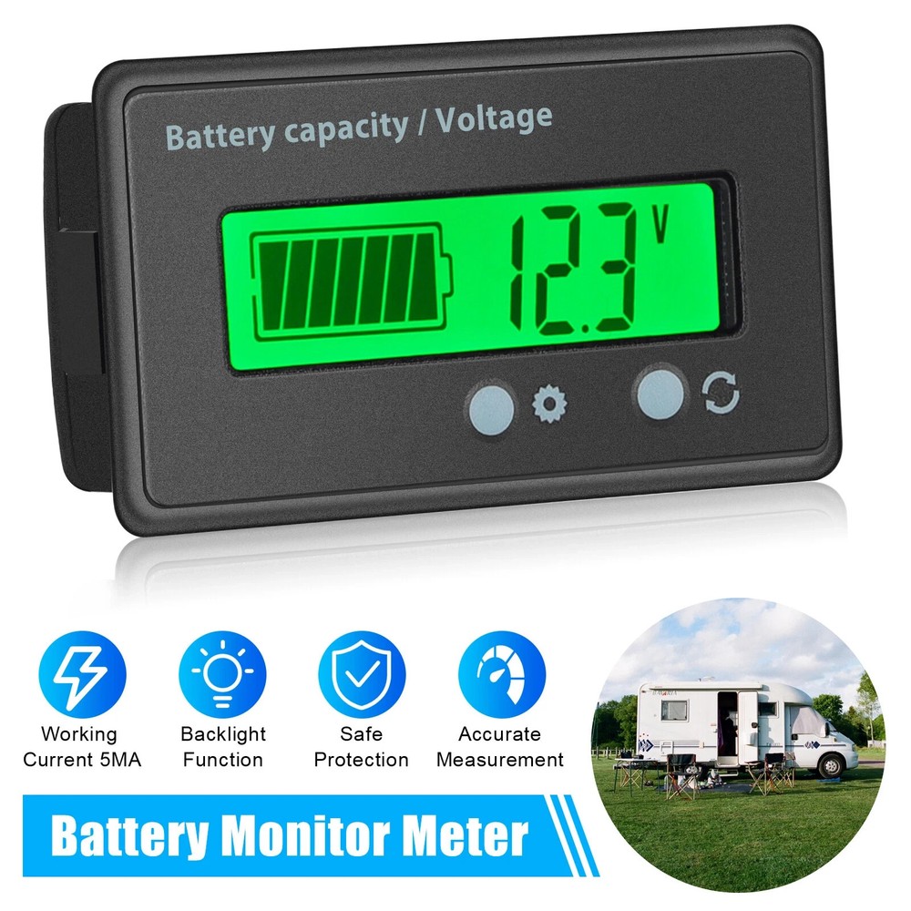 12V 36/48/72V Battery Status Charge LCD Digital Indicator Monitor Meter Gauge