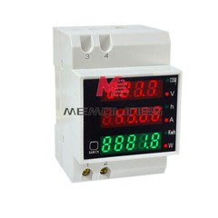 D52-2047 AC80-300V DIN Rail AC Voltage And Current Meter Power Meter w/ CT 100A