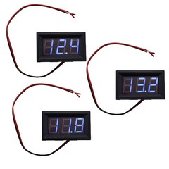 3 Pieces DC 4.5-30V 3Digital Display Voltage Meter Voltmeter Panel Blue LED