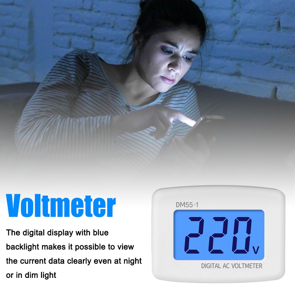 AC 80-300V LCD Digital Voltmeter 110V/220V Panel Voltage Monitor V1