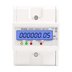 3 Phase 4 Wire Energy Meter 220/380V 5-80A Energy Consumption kWh Meter DIN Rail
