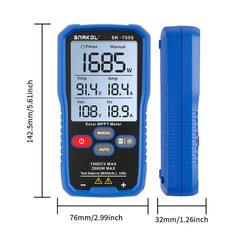 Solar MPPT Power Tester for Photovoltaic Modules, 2000 W, 150 V DC Max, 45 A, Au
