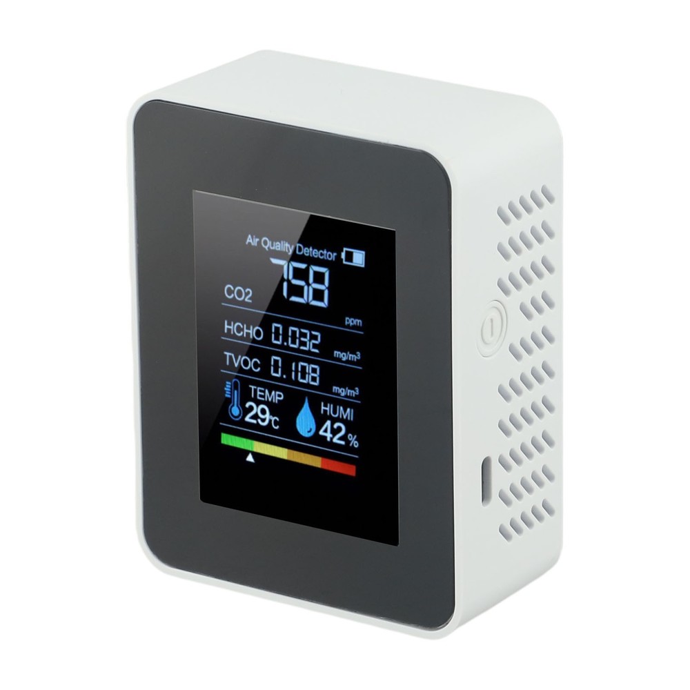 for multi Mesh Design Air Quality Detector 5in1 Indoor Carbon Dioxide TVOC