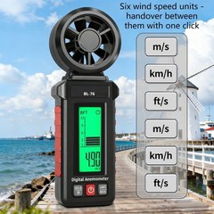 Easy To Use Wind Guage Speed Tester With Rotating Fan And Three Backlight