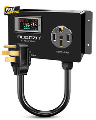 50A AC Power Meter, 240V LCD Energy Monitor NEMA 14-50P to14-50R