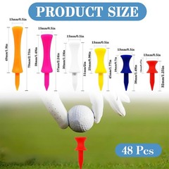 Golf Tees Plastic Golf Tees Tee Set for Driver Value 48 Piece Reusable…