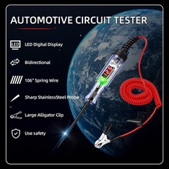 Automotive Test Light with 3-120V LED DC Digital Voltage Display Circuit Tester