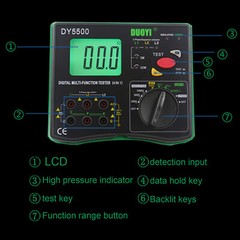 Digital Resistance Meter Ground Earth Insulation Tester 0.01 to 2000 ohm DY5500