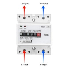 Electric Meter, Single Phase 4P LED DIN-Rail Electricity Power Consumption Wa…