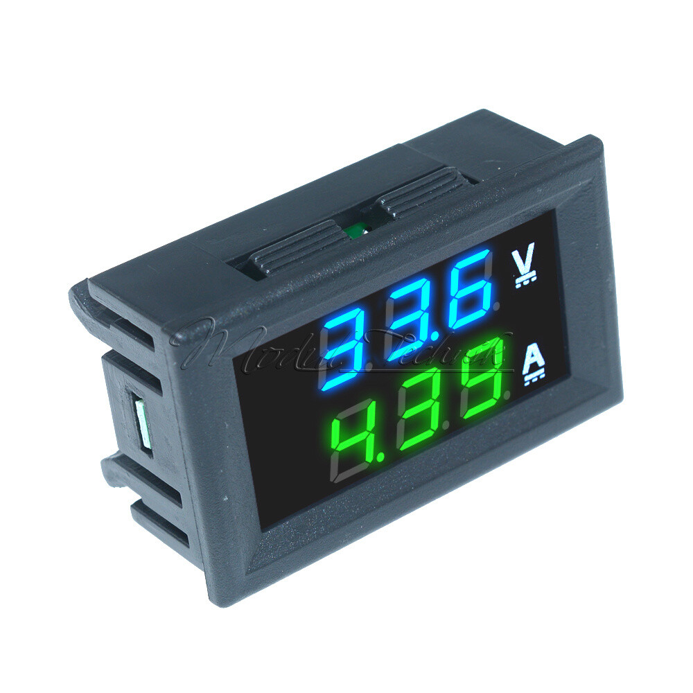 DC 0-100V 10A Digital Dual LED Blue & Green Voltmeter Ammeter Voltage Amp Power-
