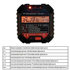 Socket Tester HT107D LCD Digital Display Tester for Socket EU Plug…