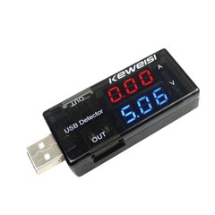 KEWEISI USB Detector Digital Voltmeter Ammeter Gauge w/ Dual Display Screen pe66