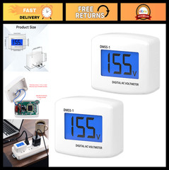 2pcs LCD Digital Volt Meter AC 80-300V Plug-in Voltage Tester for Home Use