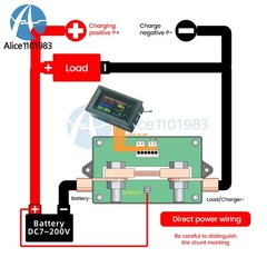 DC7~200V 20A~500A Coulometer Digital Voltage Current Power Energy Temp Tester