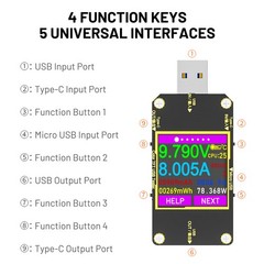 USB Type-C Tester Voltmeter Current Meter Charge Ammeter Power Voltage Detector