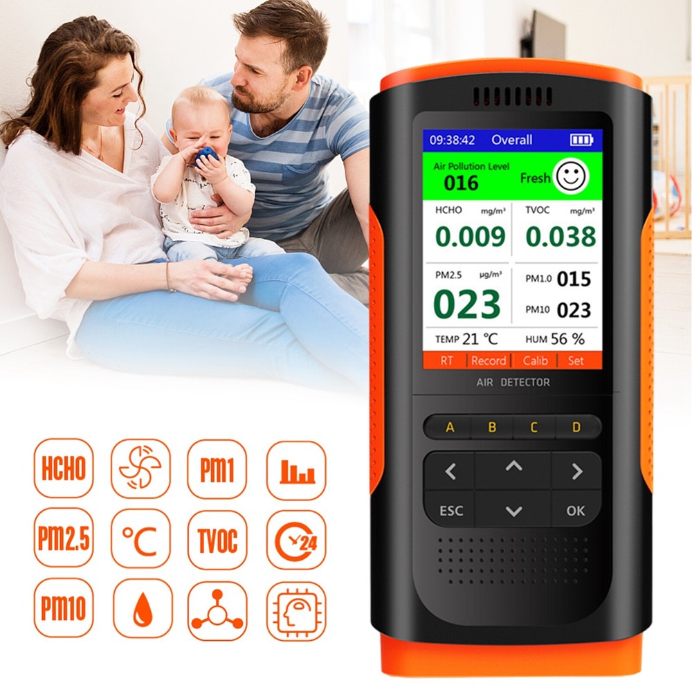 PM 2.5 PM10 Formaldehyde Detector Air Quality Monitor Display Air Pollution