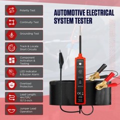 Probador De Circuitos Corriente Electrica DC Voltaje Automotriz 6-24V Con Luz US