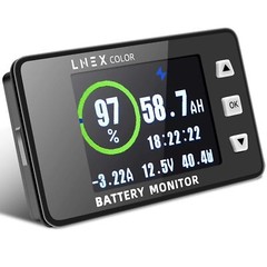 500A Shunt Battery Monitor 2.4″ Color Screen RV Battery Monitor with 16ft Shi…