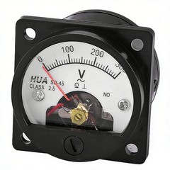 New AC 0-300V Round Analog Dial Panel Meter Voltmeter Gauge Black