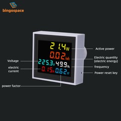 AC 50-300V 100A Digital LCD Display Voltage Current Power Factor Frequency Meter