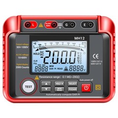 MH12 Insulation Resistance Meter with Backlit LCD Screen and Data Storage