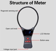 Digital AC Leakage Current Tester Flexible Clamp Meter Current Range 0A-10000A