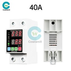 AC220V Dual Display Over Under Voltage Relay Adjustable Voltage Protector 40/63A