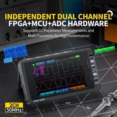 2-in-1 3.5″ FNIRSI DS215H Handheld Oscilloscope 50MHz 2-Channel + P6100 Probe*2
