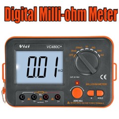 3 1/2 Digital Milli-ohm Meter LCD Backlit 4 Wire Test Low Resistance Multimeter