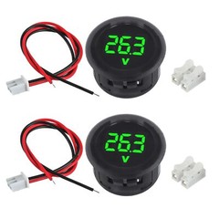 2 Pieces DC 4V-100V Voltmeter Gauge Car Voltage Gauge LED Digital Display for…
