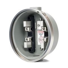 100 Amp Meter Socket, 4 Jaw Meter Base, 240V 3 Wire Ring Type, with Horn Bypa…