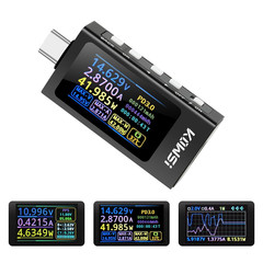 Type-C Tester DC4-30V 0-12A Multifunctional Power Meter with 1.14Inch IPS Digit